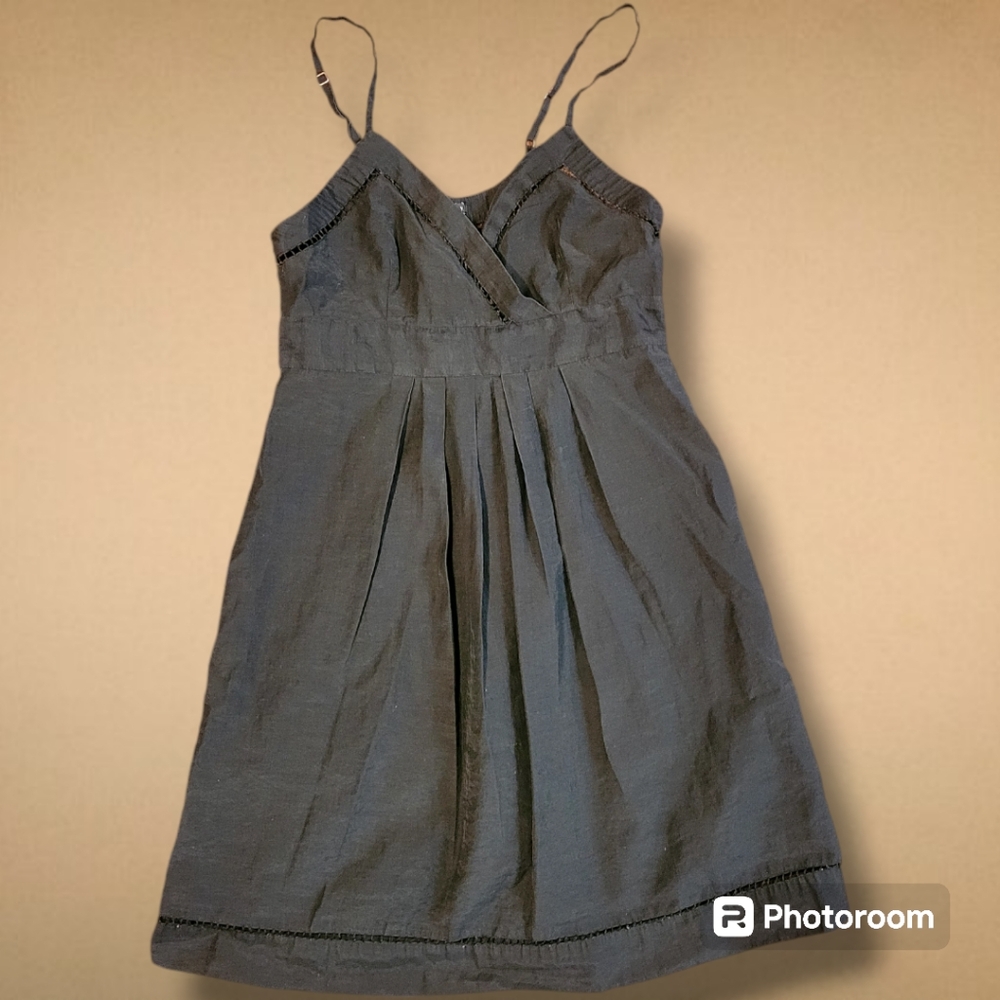 Theory Miyagi Ladder Stitch Trim Black Mini Dress - Women's Size 2